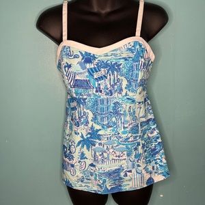 Lilly Pulitzer Marianne Tank In Fresh Catch Toile 0